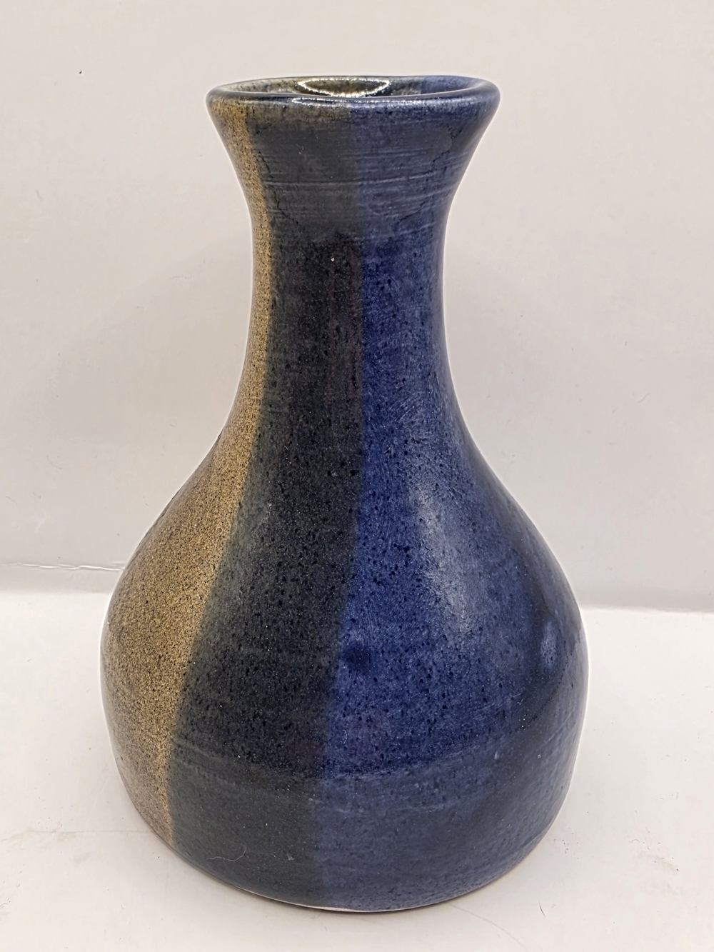 Blue and Brown Ceramic Vase By Situ Hornby Island 1999